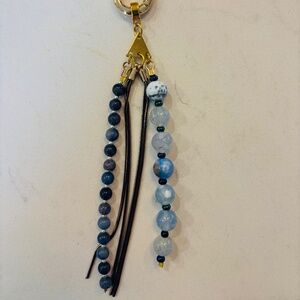 Handmade Beaded Bag Charm//Beaded Keychain